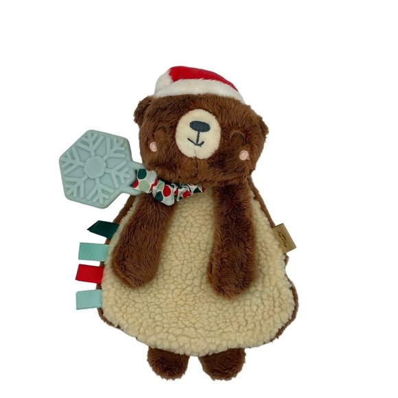 Itzy Ritzy- Cocoa The Bear-Holiday Plush Lovey with Textured Teether - Picture 2 of 5